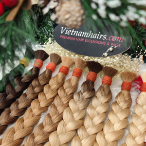 Extensions de cheveux vierges vietnamiens de qualité supérieure 100 % – Cheveux longs et raides en vrac, sans produits chimiques, cuticules intactes, couleurs blond clair - Product Image 1