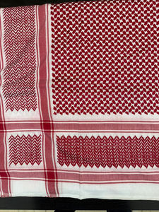 Wholesale Premium Quality Arab Men Red White <b>Chiffon</b> Polyester Keffiyeh Shemagh <b>Scarf</b> Breathable Muslim Palestine Woven Al Haram - Product Image 2