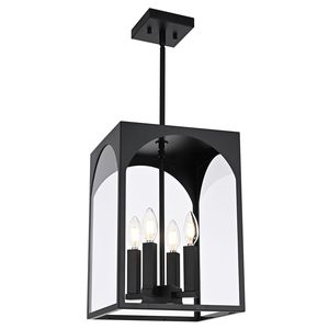 Adjustable 4-Light Outdoor Pendant Lamp <b>Large</b> Exterior Hanging <b>Lantern</b> Farmhouse Style Porch Light Fixture - Product Image 4