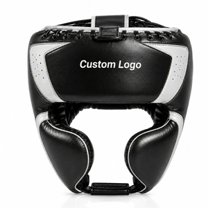 Protège-têtes de boxe et MMA 2026 en cuir durable blanc et noir, qualité supérieure, logo personnalisé, confortables, grande ouverture buccale – Nouveauté promotionnelle - Product Image 3