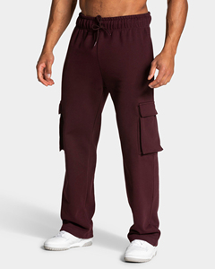 Wholesale custom made <b>Mens</b> Burgundy <b>Cargo</b> Sweatpants Elastic Waist Drawstring Multiple Pockets Casual <b>Joggers</b> Autumn Wear - Product Image 1