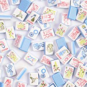 Juego de Fichas de Mahjong Americanas <span class=keywords><strong>con</strong></span> Diseño de Campos de Golf y Flores, de Acrílico Moderno de Cuatro Capas, <span class=keywords><strong>con</strong></span> Rayas, Venta al Por Mayor - Product Image 4