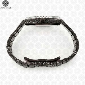 Reloj de Lujo para Hombre Charm_Jewells, de Acero Inoxidable, 40 mm, Bisel con Diamantes de Arcoíris, Caja Mecánica Analógica, Fecha Automática, Botón de Fecha Oculto - Product Image 4