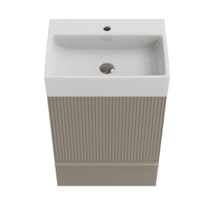 Gada 20\" Striped Cashmere <b>Grey</b> Modern Bathroom Vanity Freestanding KD with Ceramic Sink and Vanity <b>Cabinet</b> - Product Image 3