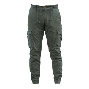 Pantalon cargo vert olive pour homme, taille élastique avec cordon de serrage, plusieurs poches, pantalon en toile décontracté, vêtements d'automne - Product Image 1