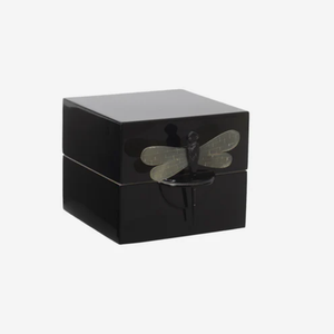 Luxury Artisan Viet Nam Lacquer Box Dragonfly MOP Inlay Decorative Storage Case for High End Interior Design Projects - Product Image 1