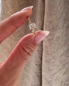 แหวนเพชรหมั้นทรงกลมมรกต เพชรเลี้ยงในห้องปฏิบัติการ ทองคำแท้ 14k 18k แบบหนามเตยครึ่งวง แหวนแต่งงาน ของขวัญสำหรับผู้หญิง ขายส่ง - Product Image 6