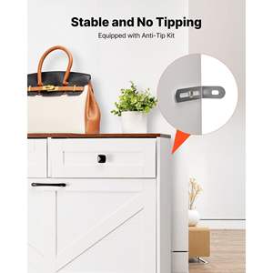 Zapatero Independiente Blanco Estilo Rústico con 2 Cajones Abatibles y Dispositivo Antivuelco para Entrada, Pasillo o Sala de Estar - Product Image 6