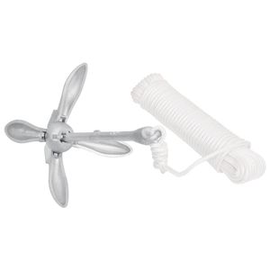 Ancla plegable de hierro fundido galvanizado en caliente de 17,6 LB con cuerda para barcos - Product Image 3