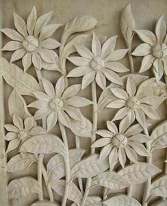 Panneaux muraux décoratifs en marbre sculpté - Panneaux muraux extérieurs modernes hautement polis, design découpé CNC - Product Image 1