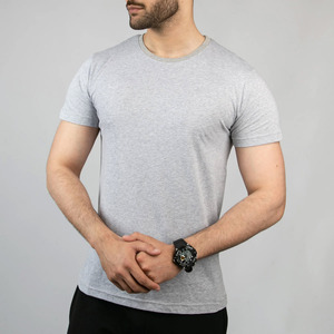 T-shirt Homme Personnalisé 100% Coton Épais Coupe Droite Hip Hop Couleur Unie Décontracté Séchage Rapide Respirant Style Vintage - Product Image 4