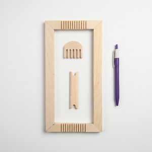 Telar de madera natural hecho a mano para tejer, máquina de tejer a mano DIY, juguete educativo de artesanía, telar de marco de madera para tapices y alfombras - Product Image 1