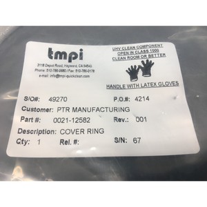 AMAT 0021-12582 ANILLO DE CUBIERTA, 8" SIP TA/TAN, SZBESC - Equipo y piezas de semiconductores de confianza de Trusted Global Legacy - Product Image 1