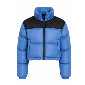 Custom Women Cropped Puffer <b>Jacket</b> With Modern <b>Quilted</b> <b>Pattern</b> Insulated Fabric For Cold Weather Streetwear And Daily Use - Product Image 1