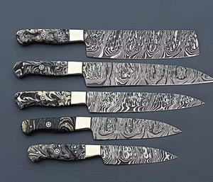 Direct Factory Sale High Quality Custom Wholesale Damascus Steel 5-Piece Ambidextrous Kitchen Boning Chef <b>Knife</b> <b>Set</b> Handmade - Product Image 4