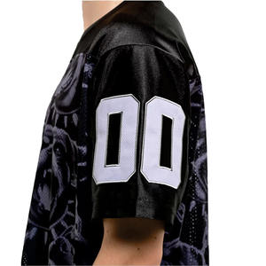 Camiseta Deportiva Personalizada de Malla Estampada Negra y Morada Estilo Fútbol Americano para Hombre, Fabricante OEM al por Mayor - Product Image 3