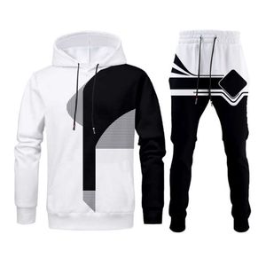 Men's <b>Red</b> White Geometric Print Hoodie Tracksuit Full Sleeve Sporty Casual Set Autumn Wear Breathable Polyester <b>Material</b> - Product Image 3
