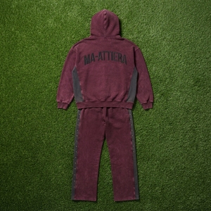 Conjunto de Chándal de Dos Piezas de Algodón 100% Liso: Sudadera con Capucha Oversize con Cremallera y Pantalones de Chándal de Pierna Ancha, con Acabado Lavado Personalizado - Product Image 5