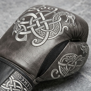 Gants de boxe en cuir avec motif de dragon en relief, lacets au poignet, imperméables, protection UV, utilisation en extérieur, entraînement, haute qualité, premium - Product Image 6