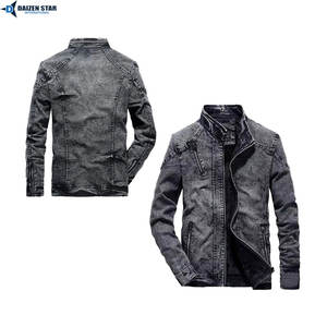 Veste en jean délavée légère pour homme, style streetwear vintage, avec broderies et boutons – Écologique, séchage rapide, respirante - Product Image 3