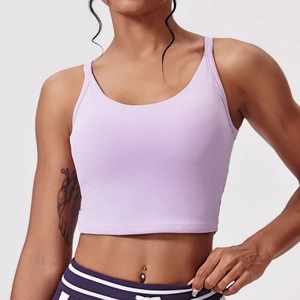 Women Sleeveless Built-in Bra O-Neck Racerback Padded Knitted Breathable Anti-Pilling Casual Eco-Friendly Tank <b>Top</b> - Product Image 3