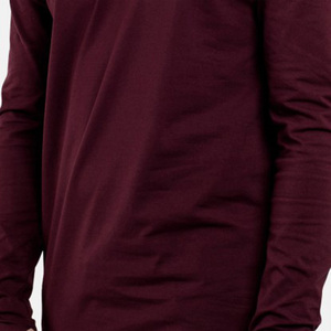 <b>Men's</b> Plus Size Long Sleeve Cotton Bamboo Fiber Nonwoven 220g Anti-shrink Quick Dry Breathable O-Neck Casual <b>T</b>-<b>Shirt</b> Front Blank - Product Image 4
