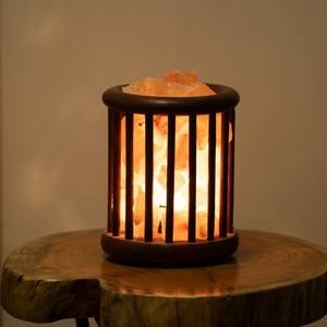 Lampe décorative artisanale en sel rose de l'Himalaya, purificateur d'air portable, pierre de guérison naturelle, lampe à lumière naturelle, style antique - Product Image 1