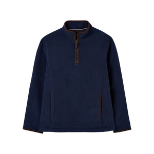 Sweat-shirt en molleton bleu marine pour homme, col montant, coupe classique, décontracté, pour l'automne, 100% polyester respirant - Product Image 1