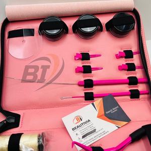 Hot Pink Hair Extension <b>Tools</b> Kit Micro Link and Removal Plier Set Professional Stainless Steel Beads <b>Threads</b> & Heat Protector - Product Image 5