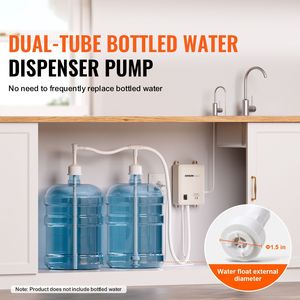 Système de pompe à eau électrique portable automatique 2x5 gallons, distributeur d'eau à double tuyau pour bouteilles et bidons - Product Image 2