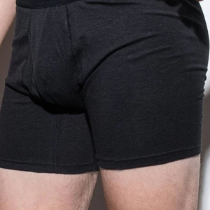 Men's Gray Mid-Rise <b>Boxer</b> Briefs Spandex/<b>Polyester</b> Knitted Breathable Eco-Friendly Solid Color Underwear - Product Image 4