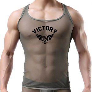Camiseta sin mangas de malla transpirable para hombre, ideal para gimnasio, culturismo, entrenamiento y fitness. - Product Image 2