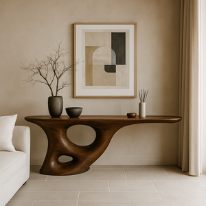 Mesa Consola Moderna Hecha a Mano de Madera Maciza para Hotel y Apartamento, Decoración para Sala de Estar, Entrada o Pasillo - Product Image 3