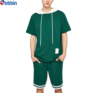 Nueva Llegada Conjunto Personalizado de Sudadera con Capucha y Pantalones Cortos para Hombre Tallas Grandes, Conjunto de Verano Informal con Lavado Ácido - Product Image 1