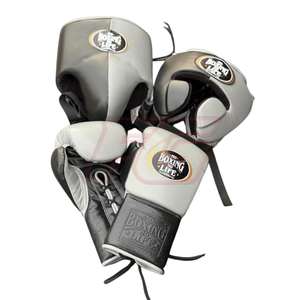 No Boxing No Life Ensemble de boxe en cuir de vachette Gants d'entraînement et de sparring à lacets et auto-agrippants Logo personnalisé Respirant Équipement unisexe - Product Image 3