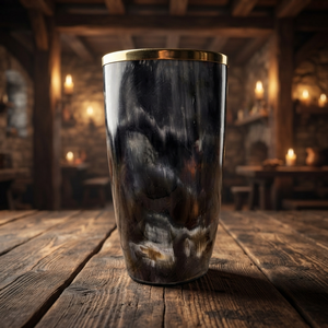 REHMAN CRAFT Natural Buffalo Horn Handmade Polished Rustic Eco Friendly Drinking Glass Tumbler <b>Bar</b> Drinkware - Product Image 1