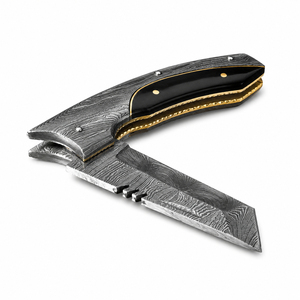 Burraq OEM Custom Handmade Damascus Steel Pocket Knife <b>Clip</b> Point Blade Beautiful Handle Leather Sheath for Gifts Outdoor - Product Image 3