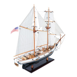 T114 - Maquette de bateau Harvey peinte à la main, collection Captain Line, décoration nautique artisanale en bois, cadeau de Noël, 86Lx19.5Wx67H cm - Product Image 4
