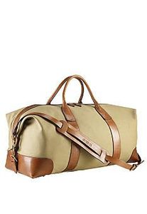 Sac de voyage classique en toile avec garniture en cuir, fermeture à glissière, unisexe, couleur olive brun, capacité 36-55L - Product Image 5