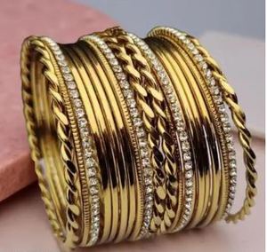 Pulsera Clásica India Kundan, Brazaletes Chapados en Oro con Cristales y Diamantes de Imitación, Diseño Circular, Joyería de Boda de Diseñador, Tercera Marca - Product Image 3