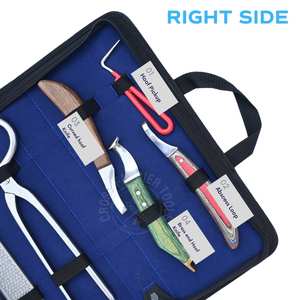Kit d'outils de soin des sabots pour fermeurs : Couteau à sabots courbé, Couteau à abcess, Testeur, Lime à sabots, Couteau de qualité supérieure à extrémité en laiton, Usage vétérinaire - Product Image 3