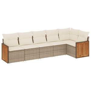 Conjunto de Sofás Grandes para Jardín en Ratán Sintético Beige con Acero con Recubrimiento en Polvo, Muebles de Exterior Premium - Product Image 2