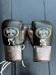 Guantes de Boxeo GYMSTERO No Boxing No Life de Alta Calidad, Cuero Vacuno Genuino, Correa de Muñeca Ajustable con Cierre de Gancho y Bucle, con Cordones - Product Image 6