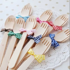 Juego de Cubiertos Desechables Ecológicos de Madera (Cuchillo, Cuchara, Tenedor) para Comida para Llevar, Catering, Picnic y Fiestas - Product Image 1