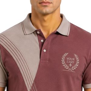 Camiseta Polo Personalizada para Hombre en Rosa Empolvado y Beige, Manga Corta, Informal, para Golf, OEM, Marca Privada, Transpirable, Uniforme, Venta al Por Mayor - Product Image 5