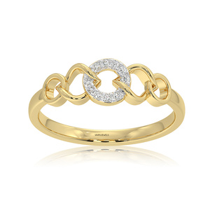 Lab Grown Diamond Interlocking <b>Ring</b> | Elegant <b>Circle</b> Link Design | Luxury Gold Jewelry for Women 10K,14K,18K gold & 925 Sliver - Product Image 4