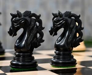 Élégantes pièces d'échecs de luxe de la série américaine Adios en ébène et bois de buxus, roi de 4,4 pouces, au meilleur prix - Product Image 2