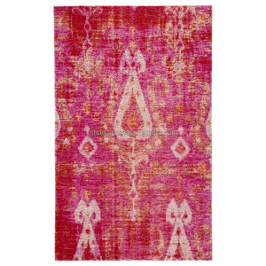Tapis Ikat indiens traditionnels faits à la main tapis tuftés en soie de taille personnalisée conception nouée à la main pour la cuisine ou la chambre à faible coût - Product Image 3