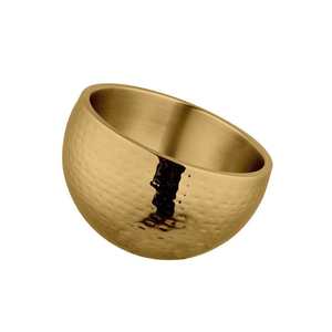 Bol à bonbons à double paroi martelé en acier inoxydable avec revêtement optique PVD doré - Product Image 1