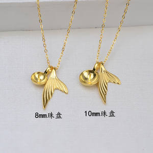 Conjunto de Collar y Colgante de Plata S925 Hecho a Mano con Diseño de Cola de Sirena y Perla 322, Colgantes y Dijes de Moda para Mujer - Product Image 3